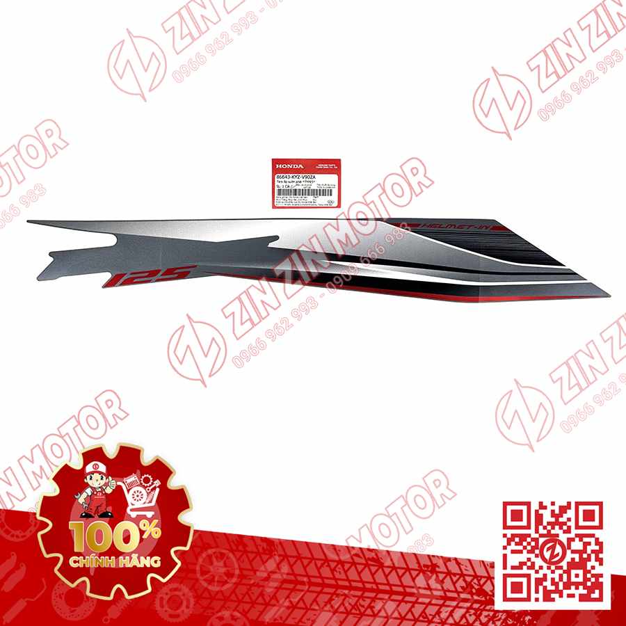 TEM BỤNG SAU, TEM ỐP SƯỜN FUTURE 125 MẬP, FUTURE BXC 125 2014 2015 PHẢI XÁM ĐẬM CHÍNH HÃNG