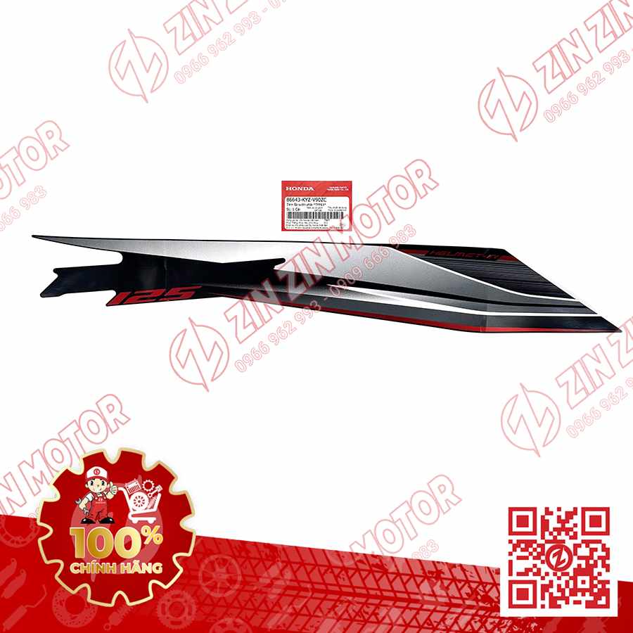 TEM BỤNG SAU, TEM ỐP SƯỜN FUTURE 125 MẬP, FUTURE BXC 125 2014 2015 PHẢI ĐEN ĐỎ CHÍNH HÃNG