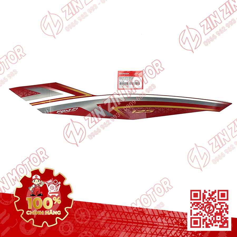 TEM ỐP SƯỜN XE FUTURE 125 FI, FUTURE LED 2019 ĐỎ ĐEN PHIÊN BẢN VÀNH NAN HOA BÊN TRÁI 86644K73V60ZA