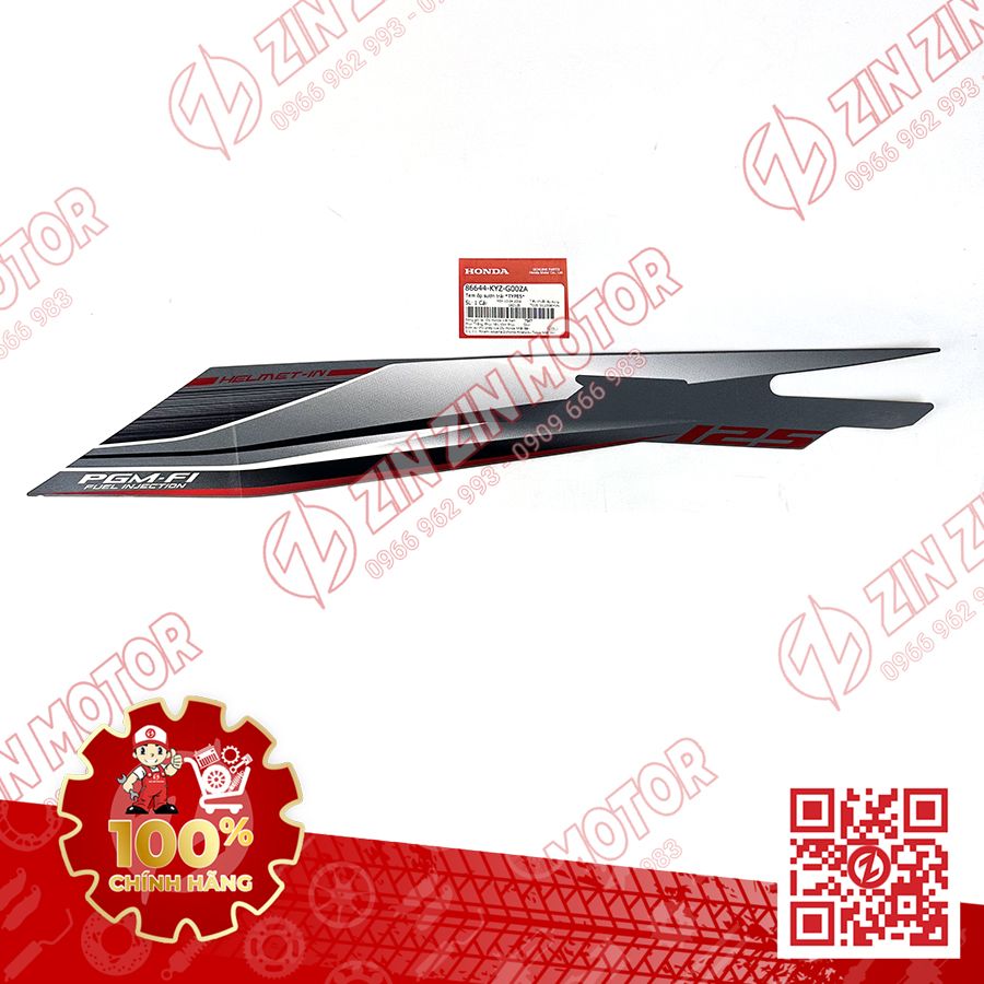 TEM BỤNG SAU, TEM ỐP SƯỜN FUTURE 125 MẬP, FUTURE FI 125 2014 2015 TRÁI XÁM GHI CHÍNH HÃNG