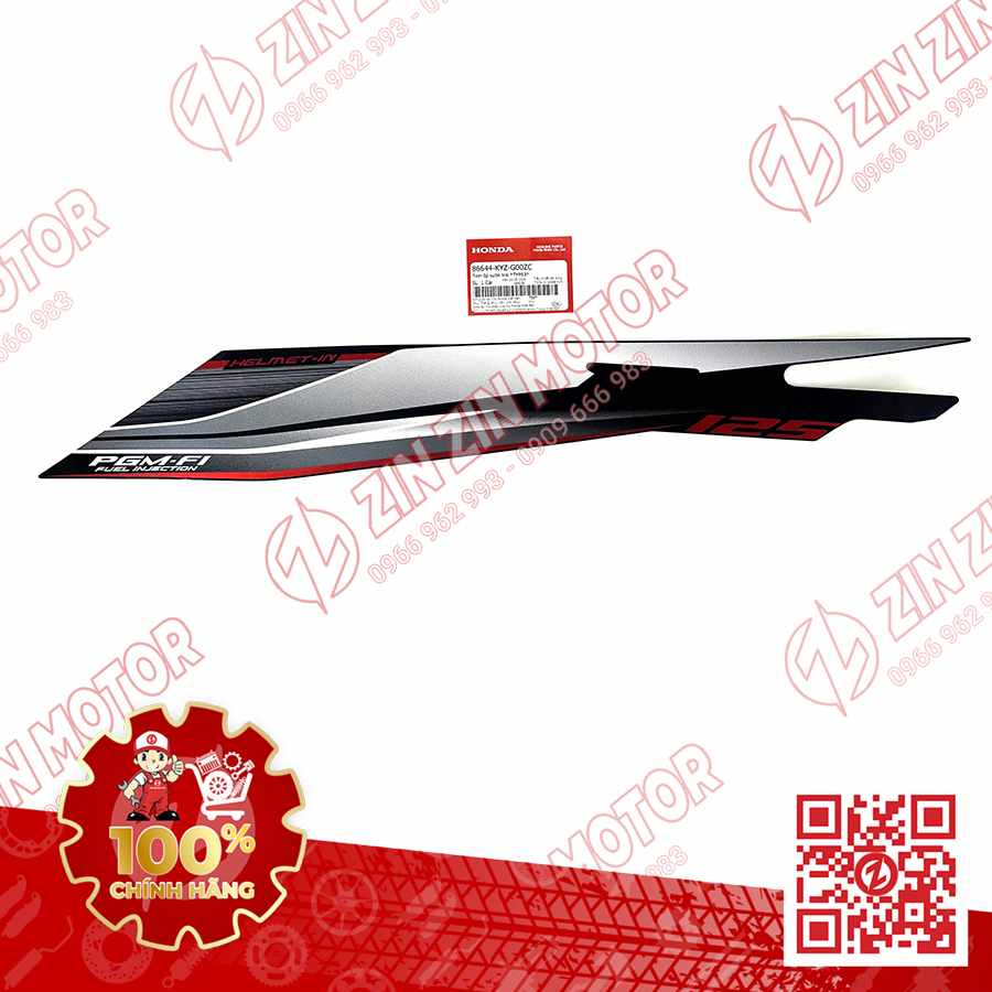 TEM BỤNG SAU, TEM ỐP SƯỜN FUTURE 125 MẬP, FUTURE FI 125 2014 2015 TRÁI ĐEN ĐỎ CHÍNH HÃNG