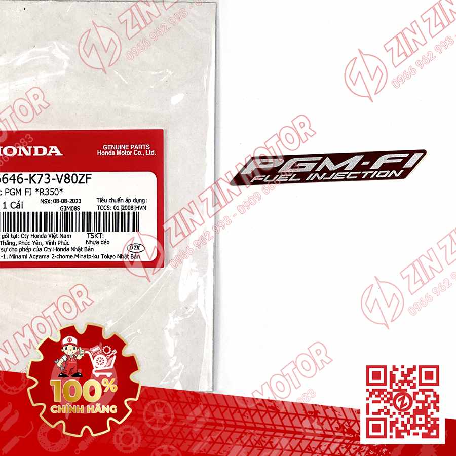 TEM CHỮ PGM-FI DÁN XE FUTURE 125 FI, FUTURE LED TYPE2 86646K73V80ZF