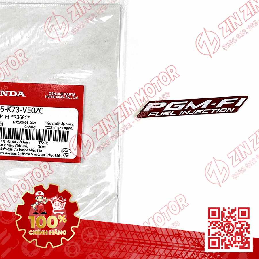 TEM CHỮ PGM-FI DÁN XE FUTURE 125 FI, FUTURE LED TYPE1 86646K73VE0ZC
