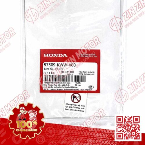 Alternative view of TEM BẦU LỌC GIÓ FUTURE 125 MẬP, FUTURE FI 125, FUTURE BXC 125 2014 2015 2016 2017 87509-KWW-V00 CHÍNH HÃNG