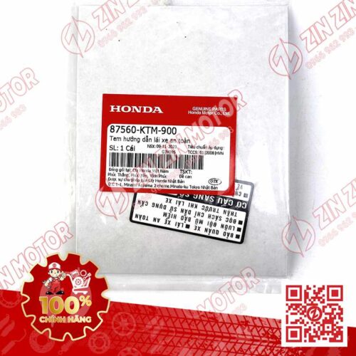 Alternative view of TEM HƯỚNG DẪN LÁI XE FUTURE 125 MẬP, FUTURE FI 125, FUTURE BXC 125 2014 2015 2016 2017 ; TEM THÔNG SỐ CẢNH BÁO LÁI XE WAVE RSX 2019 2020 2021 2022 2023 , WAVE ALPHA 2017 - 2023 2024 - 2025, WAVE BLADE 110 87560KTM900 CHÍNH HÃNG