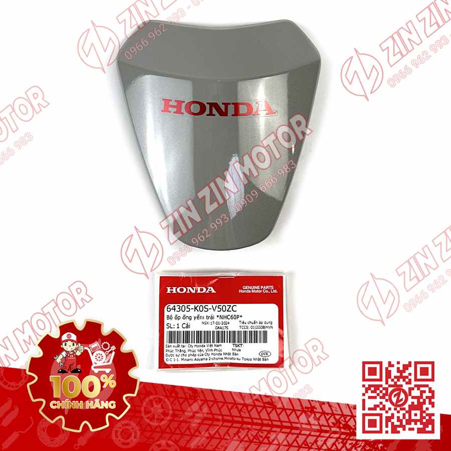 Ốp Nhựa Trước Mặt Nạ Nhỏ SH 2024, SH 160i, SH125i Xám Xi Măng 64305K0SV50ZC Chính Hãng