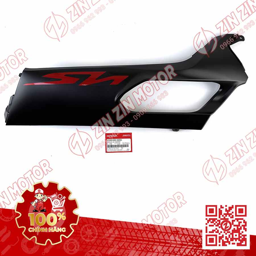Thanh Cạnh Sàn Chân Trái, Ốp Sàn SH 2024, SH 160i 2024, SH125i 2024 Đen Nhám (Chữ SH Đỏ) 64330K0RV60ZA Chính Hãng
