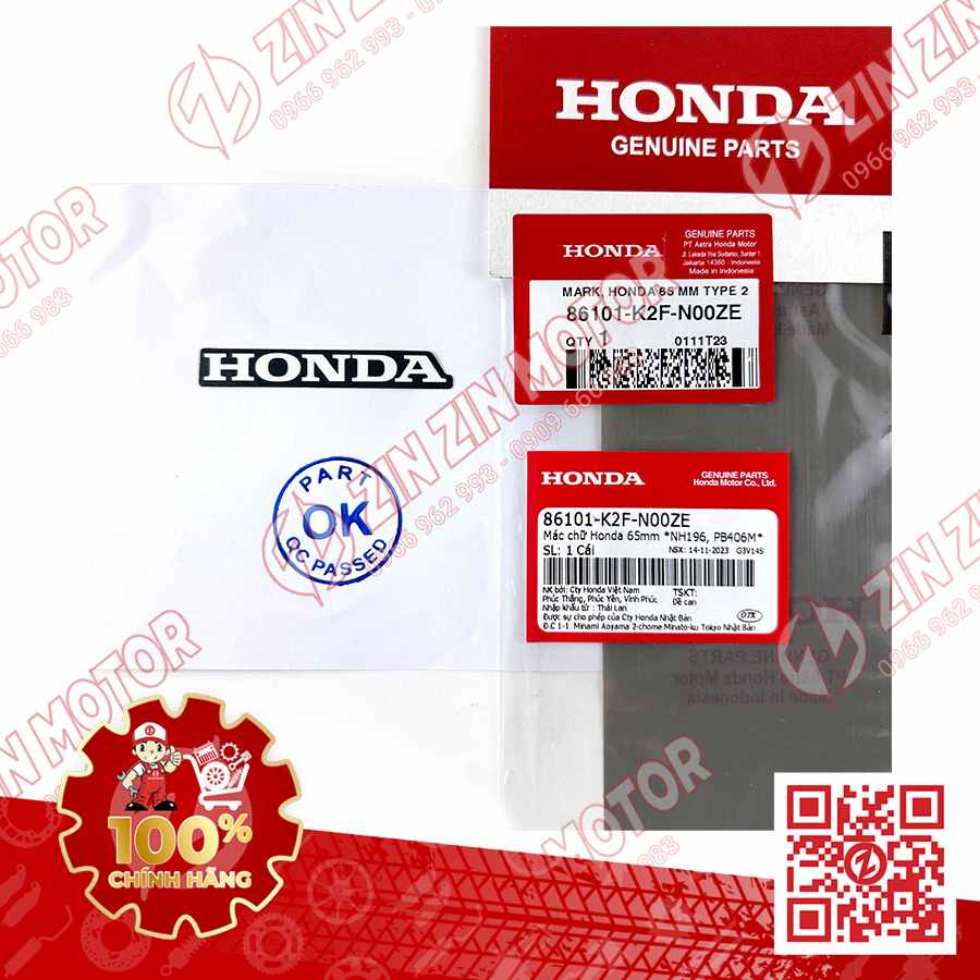 TEM HONDA 65MM VARIO 125 2023 2024 86101K2FN00ZE CHÍNH HÃNG