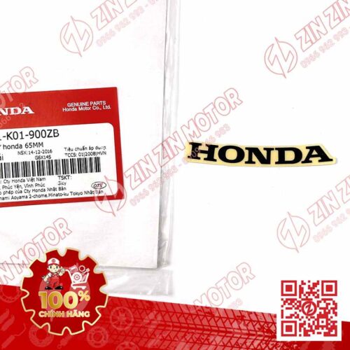 Tem Honda 65MM Dán Mặt Nạ Trước SH 2023 - 2026, SH 160i, SH125i Đen 86641K01900ZB Chính Hãng