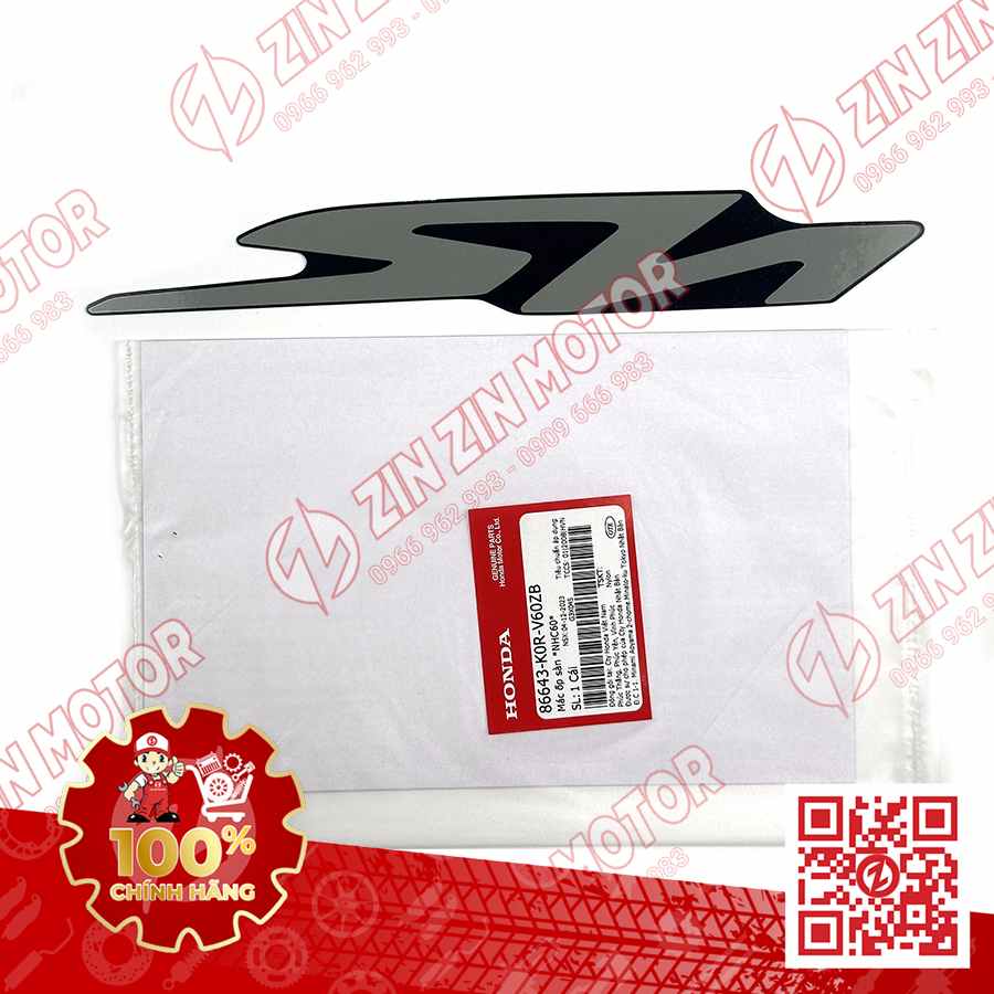 Tem Chữ SH Dán Thanh Cạnh, Ốp Sàn SH 2024, SH 160i, SH125i Xám 86643K0RV60ZB Chính Hãng