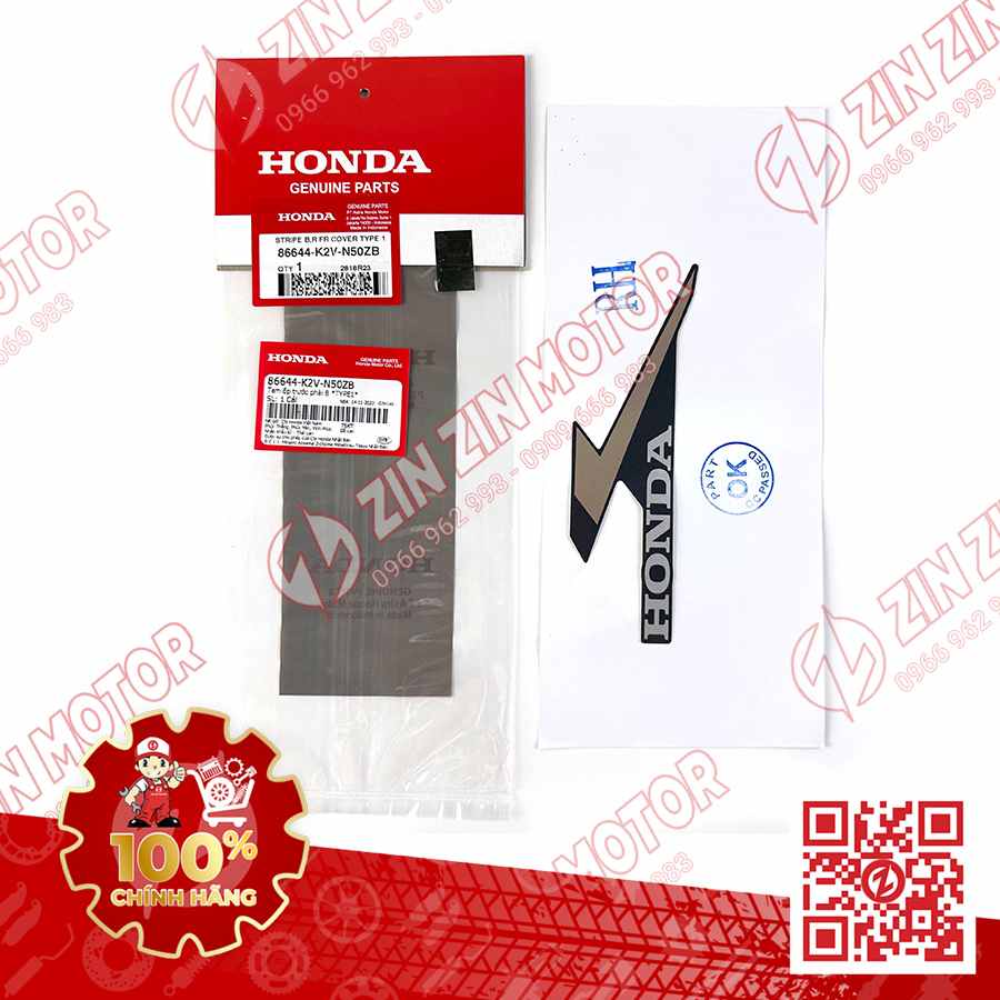 TEM CHỮ HONDA DÁN CÁNH YẾM VARIO 125 2023 2024 PHẢI 86644K2VN50ZB CHÍNH HÃNG