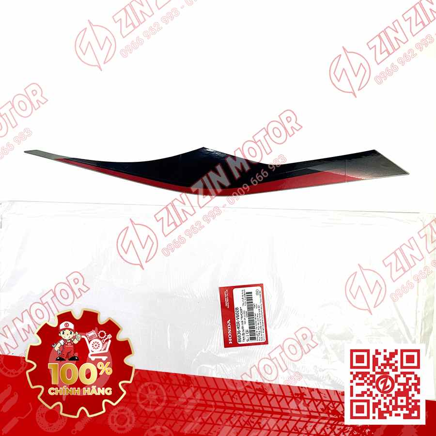 Tem Ốp Sườn Sau Trái SH 2024, SH 160i 2024, SH125i 2024 Đỏ Nền Xám 86836K0RV60ZB Chính Hãng