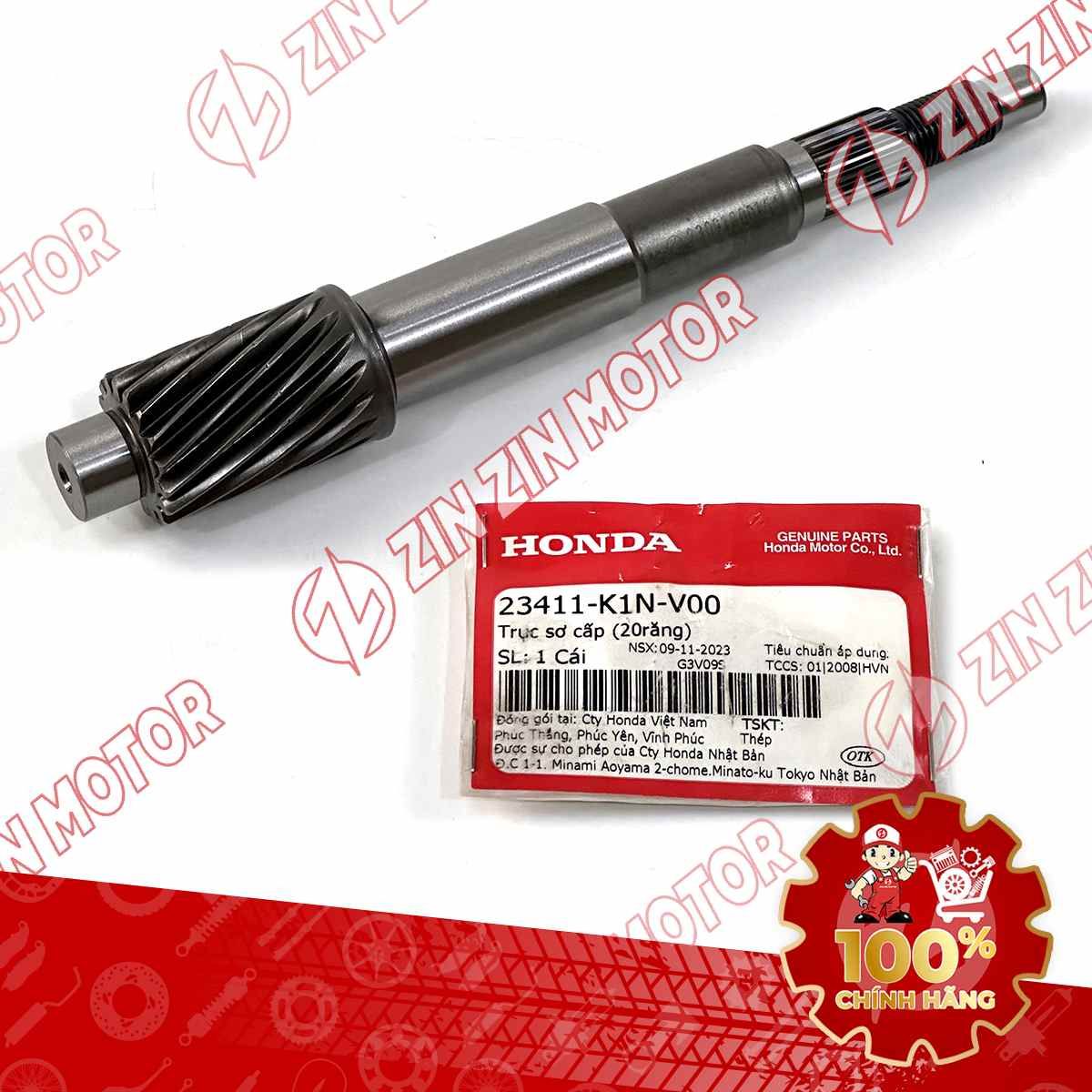 TRỤC SƠ CẤP, CỐT LÁP SH MODE 2020 2021 2022 2023 2024 (17T) 23411K1NV00 CHÍNH HÃNG