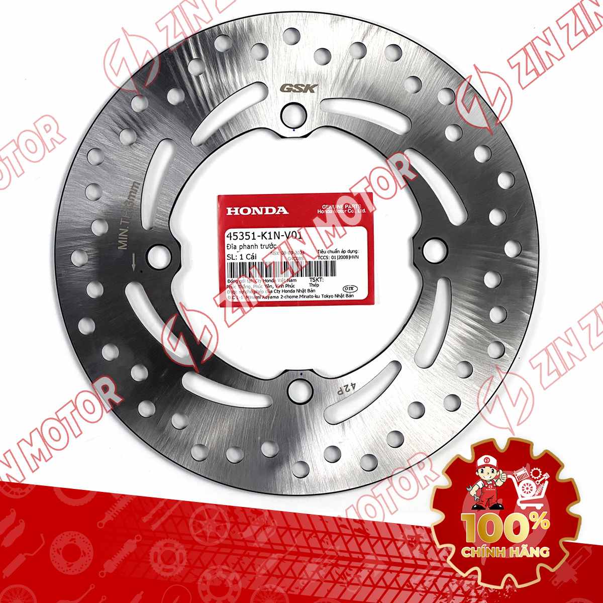 ĐĨA THẮNG TRƯỚC SH MODE 2020 2021 2022 2023 2024 45351K1NV01 CHÍNH HÃNG