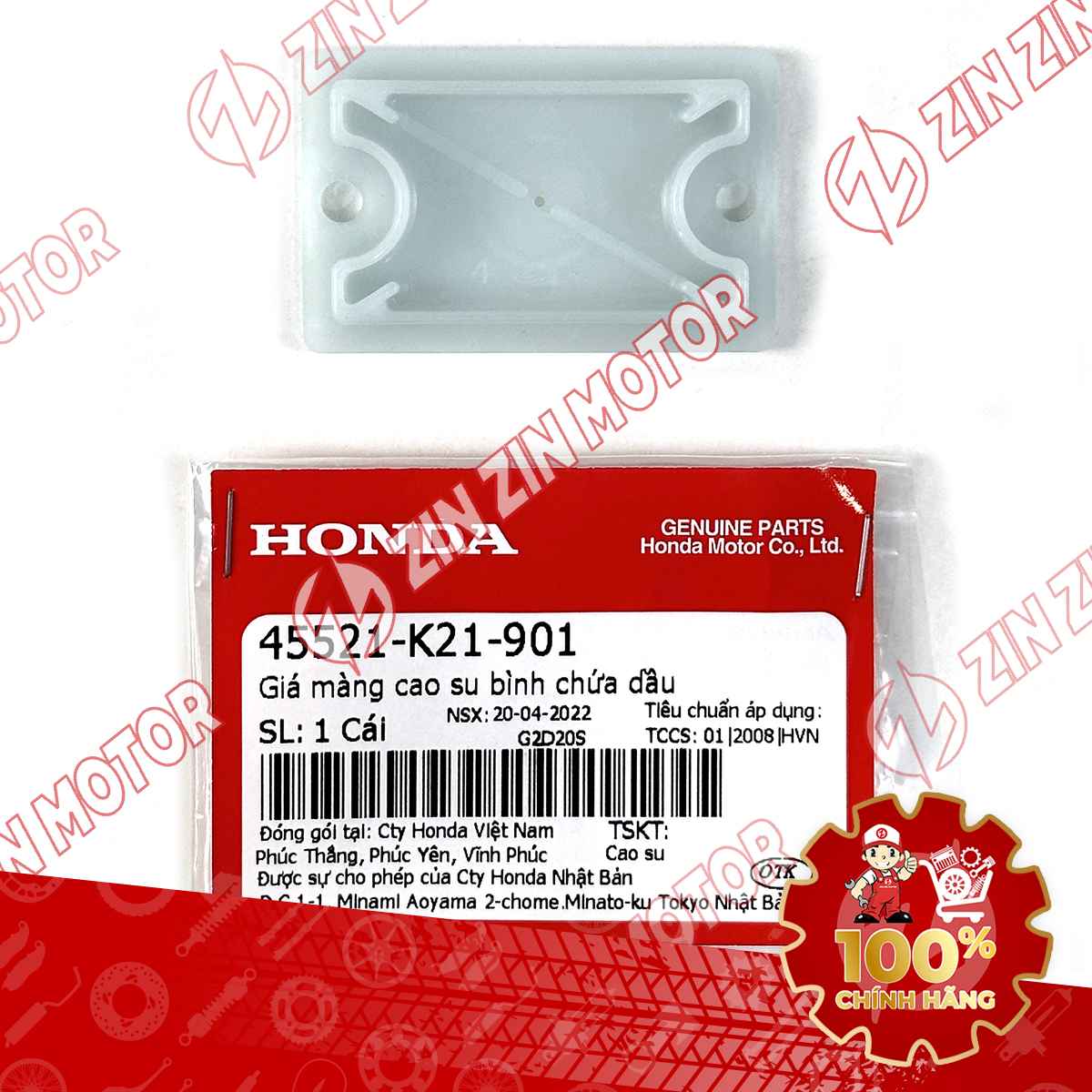 ĐỆM NẮP HỘP DẦU PHANH TRƯỚC SH MODE 2020 2021 2022 2023 2024 45521K21901 CHÍNH HÃNG