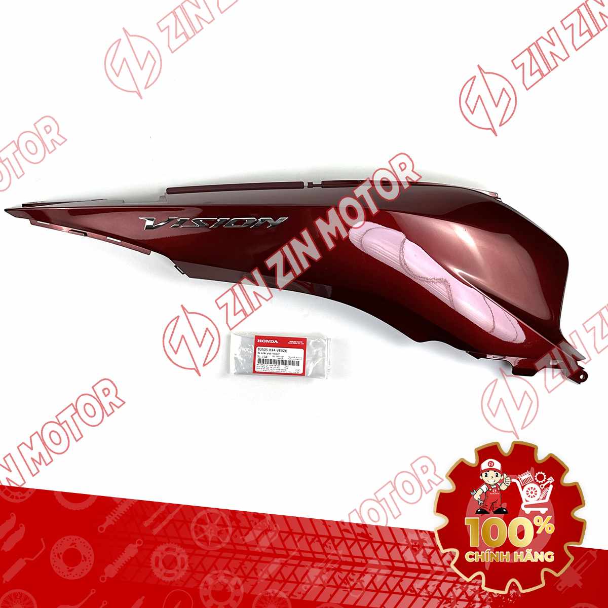 ỐP THÂN PHẢI, ỐP SƯỜN VISION 2014 2015 2016 2017 2018 2019 2020 ĐỎ ĐÔ TEM BẠC 83505K44VE0ZK CHÍNH HÃNG