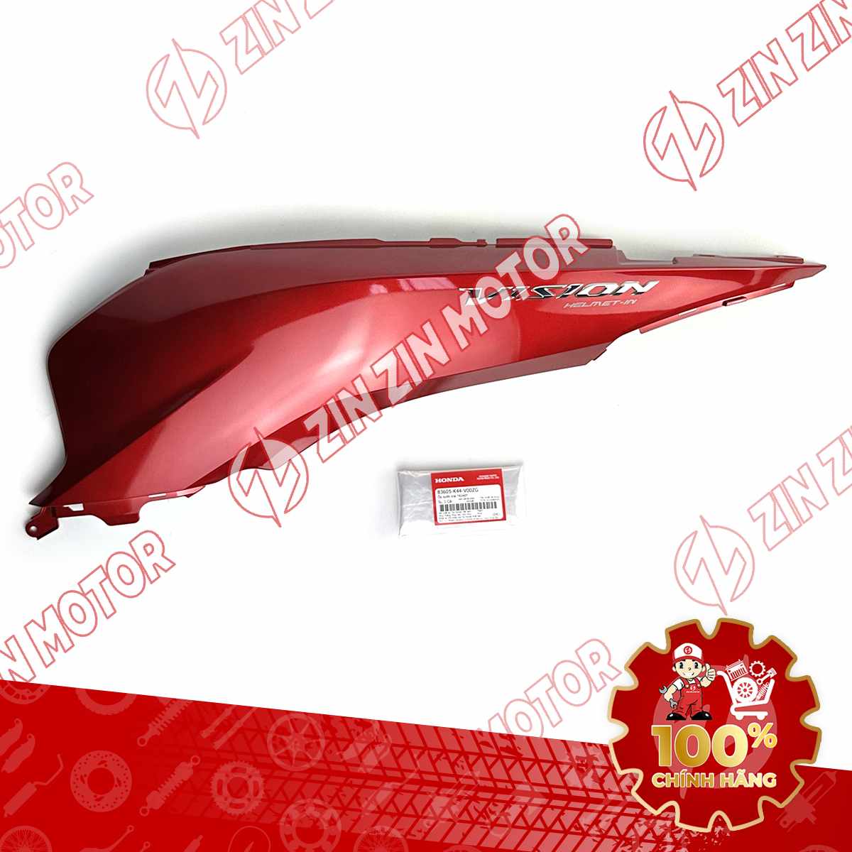 ỐP THÂN TRÁI, ỐP SƯỜN VISION 2014 2015 2016 2017 2018 2019 2020 ĐỎ TƯƠI TEM BẠC 83605K44V00ZG CHÍNH HÃNG