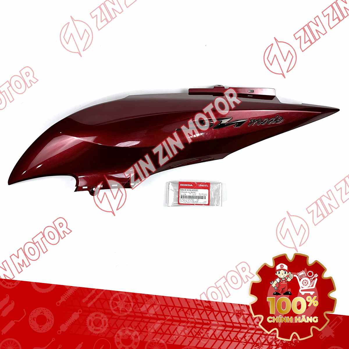ỐP SƯỜN SH MODE 2020 2021 2022 2023 2024 TRÁI ĐỎ MẬN TEM ĐEN 83610K1NV00ZC CHÍNH HÃNG