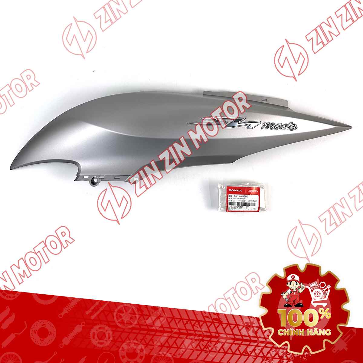 ỐP SƯỜN SH MODE 2020 2021 2022 2023 2024 TRÁI BẠC NHÁM TEM CHROM 83610K1NV00ZE CHÍNH HÃNG