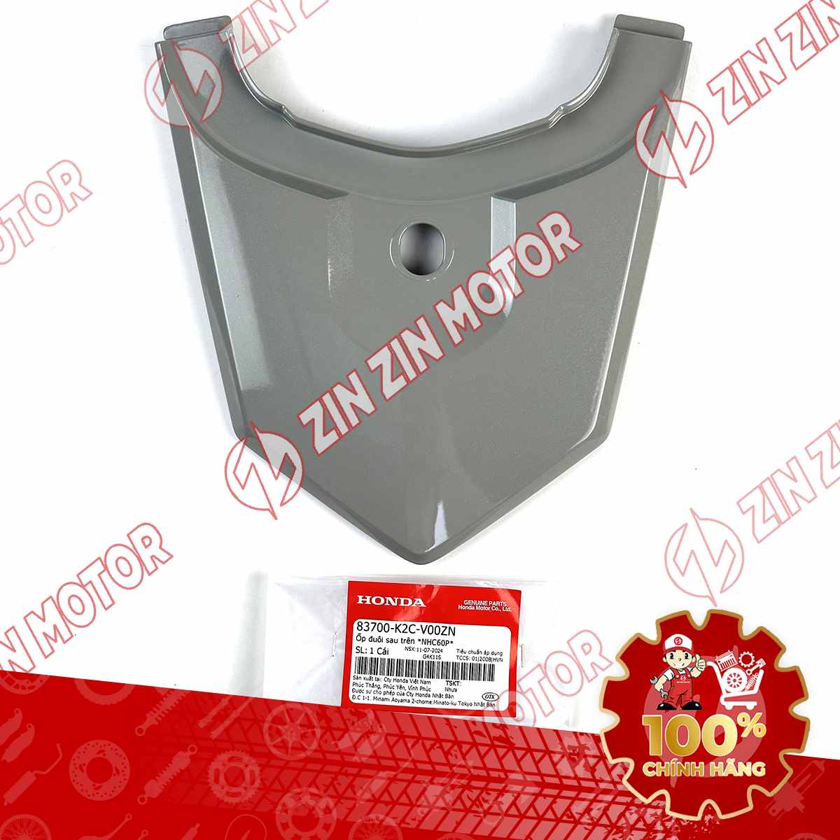 MU RÙA, NẮP ỐP ĐUÔI SAU VISION 2021 2022 2023 2024 2025 2026 XÁM XI MĂNG *NHC60P* 83700K2CV00ZN CHÍNH HÃNG