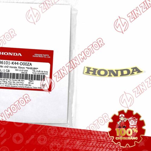 TEM MẶT NẠ VISION 2021 2022 2023 2024 2025 CHỮ HONDA 70MM TRẮNG 86101K44D00ZA CHÍNH HÃNG
