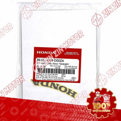 Alternative view of TEM MẶT NẠ VISION 2021 2022 2023 2024 2025 CHỮ HONDA 70MM TRẮNG 86101K44D00ZA CHÍNH HÃNG