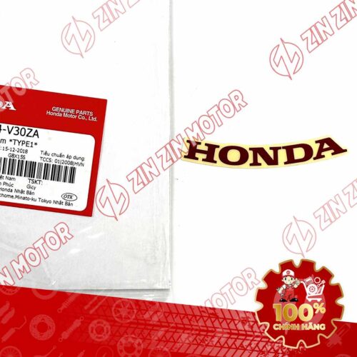 TEM MẶT NẠ VISION 2021 2022 2023 2024 2025 2026 CHỮ HONDA 70MM ĐỎ 86101K44V30ZA CHÍNH HÃNG