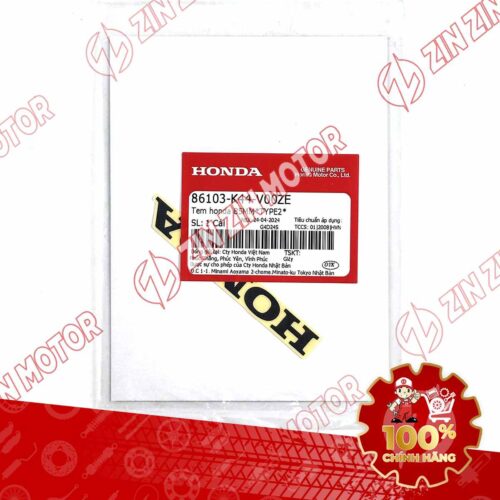 Alternative view of TEM CÁNH YẾM VISION 2014 2015 2016 2017 2018 2019 2020 CHỮ HONDA 85MM ĐEN 86103K44V00ZE CHÍNH HÃNG