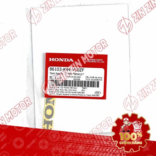 Alternative view of TEM CÁNH YẾM VISION 2014 2015 2016 2017 2018 2019 2020 CHỮ HONDA 85MM TRẮNG 86103K44V00ZF CHÍNH HÃNG