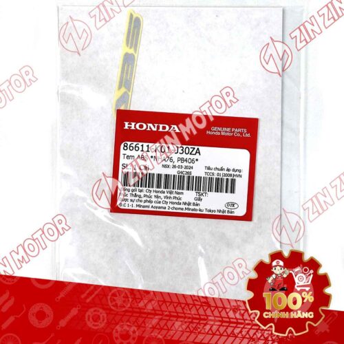 Alternative view of TEM ABS DÈ TRƯỚC SH MODE 2020 2021 2022 2023 2024 TEM ABS TRẮNG 86611K01J30ZA CHÍNH HÃNG
