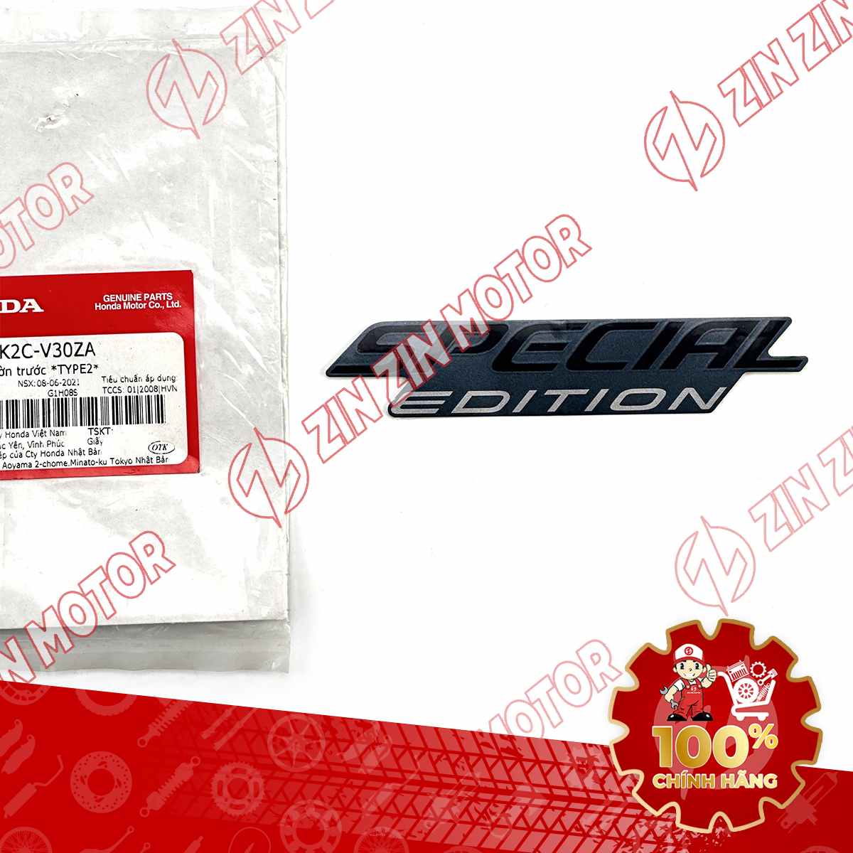 TEM CÁNH YẾM VISION 2021 2022 2023 2024 CHỮ SPECIAL EDITION ĐEN BẠC 86641K2CV30ZA CHÍNH HÃNG