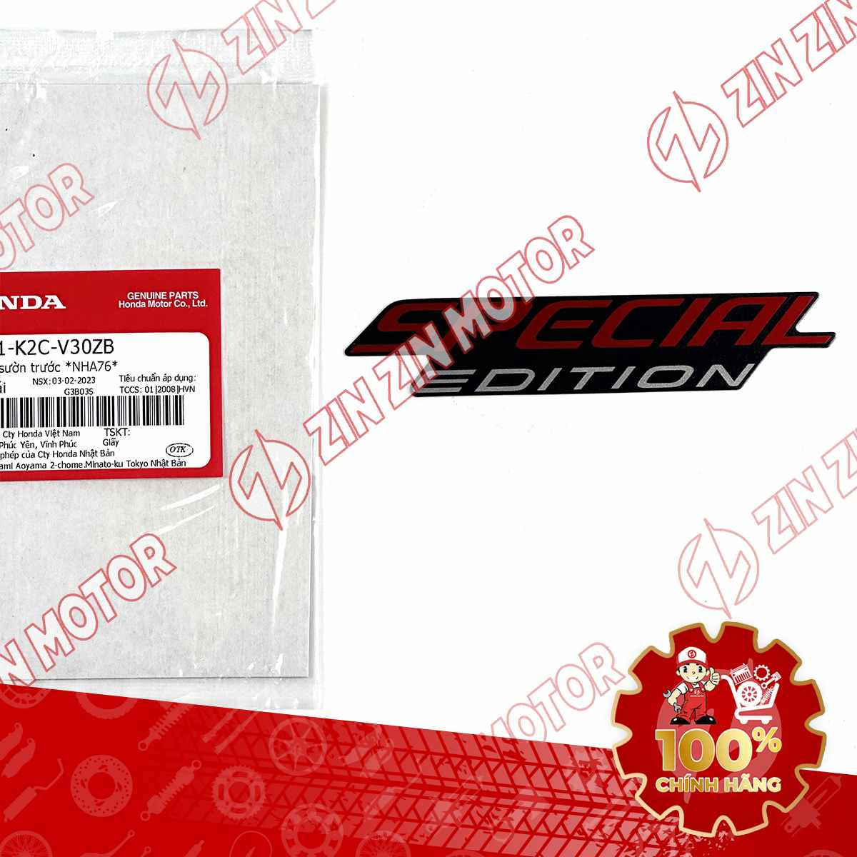 TEM CÁNH YẾM VISION 2021 2022 2023 2024 CHỮ SPECIAL EDITION ĐỎ BẠC 86641K2CV30ZB CHÍNH HÃNG