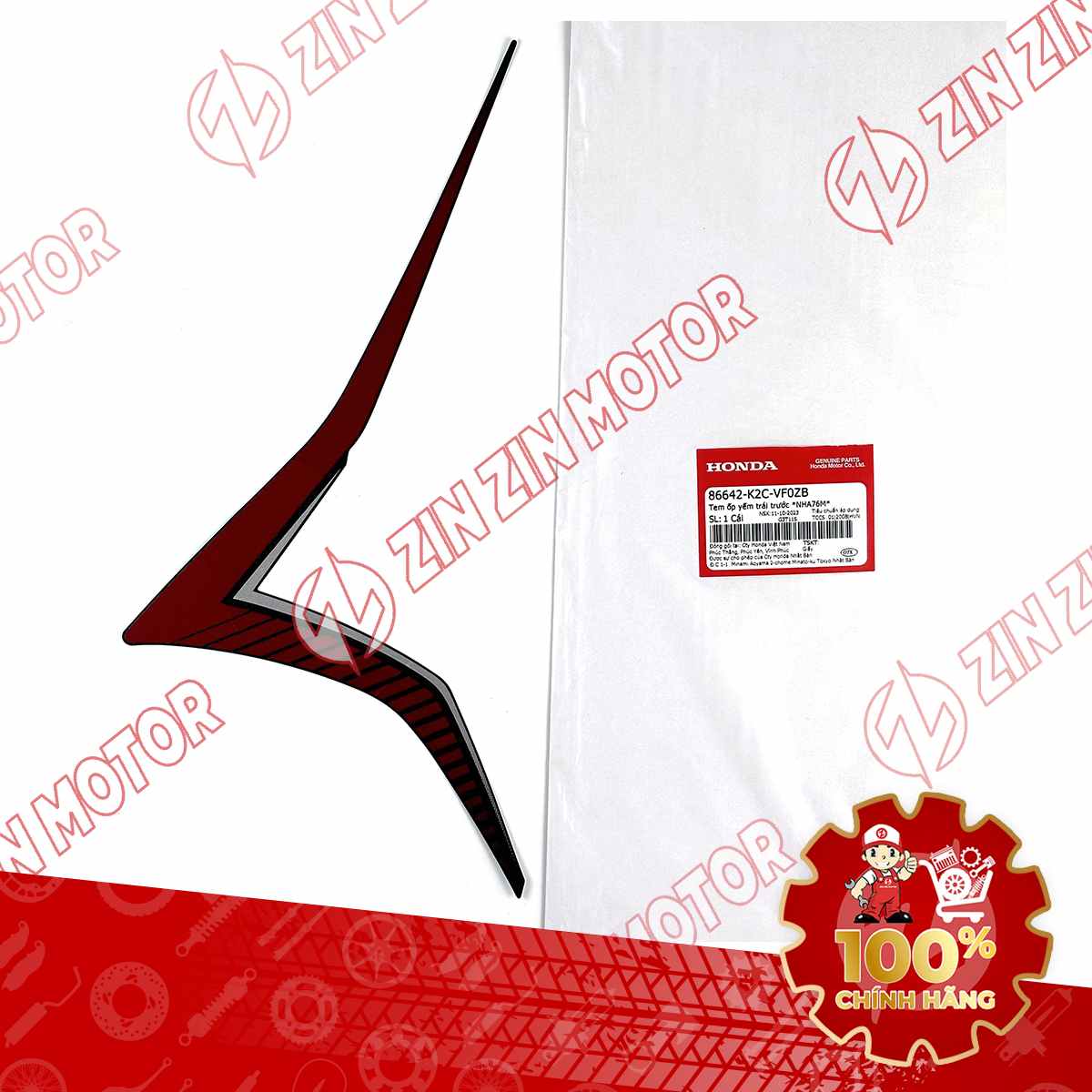 TEM CÁNH YẾM VISION 2023 TRÁI ĐỎ ĐEN BẢN ĐEN NHÁM 86642K2CVF0ZB CHÍNH HÃNG