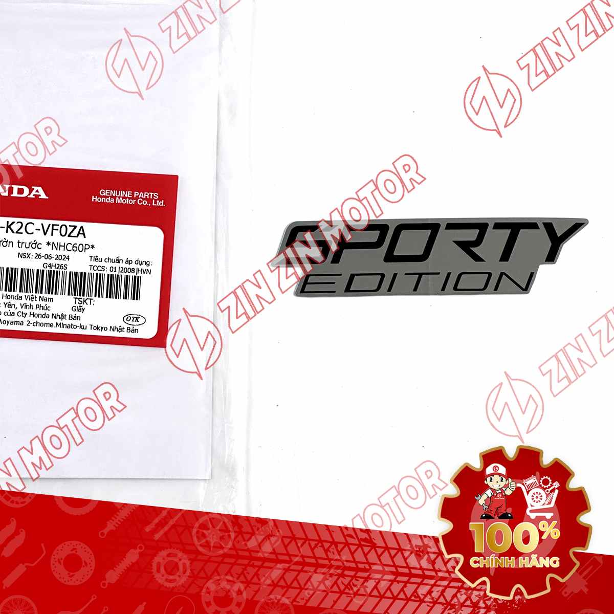 TEM CÁNH YẾM VISION 2021 2022 2023 2024 CHỮ SPORTY EDITION ĐEN 86645K2CVF0ZA CHÍNH HÃNG