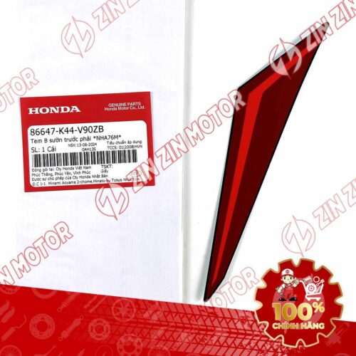 TEM CÁNH YẾM VISION 2018 2019 2020 PHẢI ĐỎ - MIẾNG DƯỚI (BẢN ĐEN NHÁM SMARTKEY) 86647K44V90ZB CHÍNH HÃNG