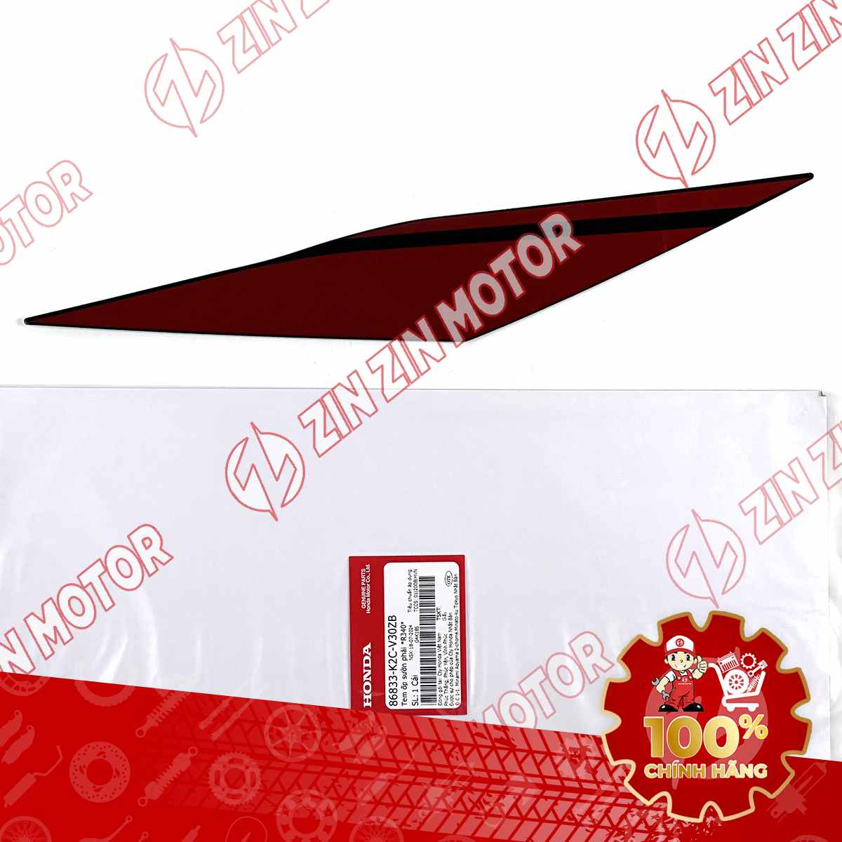 TEM ỐP SƯỜN VISION 2021 PHẢI ĐỎ BẢN ĐEN NHÁM 86833K2CV30ZB CHÍNH HÃNG