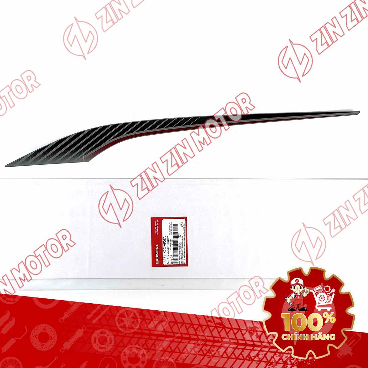 TEM ỐP SƯỜN VISION 2023 TRÁI ĐEN ĐỎ BẢN XÁM XI MĂNG 86834K2CVF0ZA NHÁM CHÍNH HÃNG