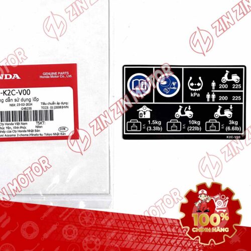 TEM CẢNH BÁO VISION 2021 2022 2023 2024 2026 TẢI TRỌNG, LÁI XE AN TOÀN 87505K2CV00 CHÍNH HÃNG
