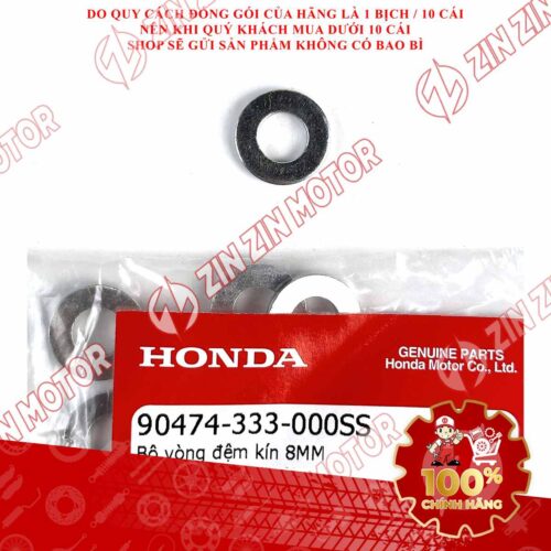 VÒNG ĐỆM 8MM, LÔNG ĐỀN ỐC XẢ NHỚT LÁP VISION 2021 2022 2023 2024 2026 LEAD 110, SH MODE 90474333000 CHÍNH HÃNG
