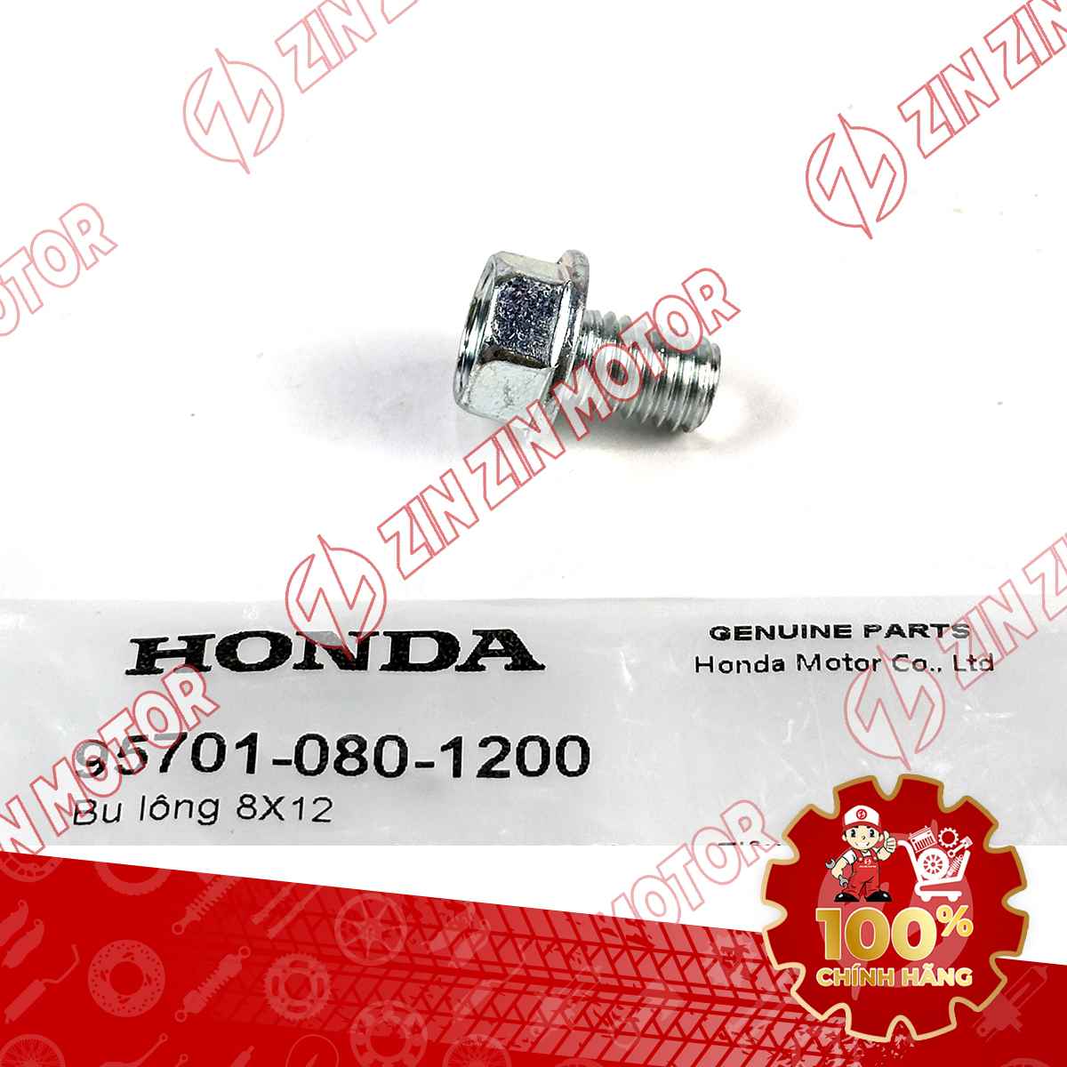 ỐC XẢ NHỚT LÁP VISION 2021 2022 2023 2024 2026 8X12MM LEAD 110, SH MODE ; ỐC, BU LÔNG 8X12MM BẮT GIÁ BẮT ỐNG XẢ, PÁT PÔ WAVE RSX 2019 2020 2021 2022 2023 , WAVE ALPHA 2017 - 2023 2024 - 2025, WAVE BLADE 110 957010801200 CHÍNH HÃNG