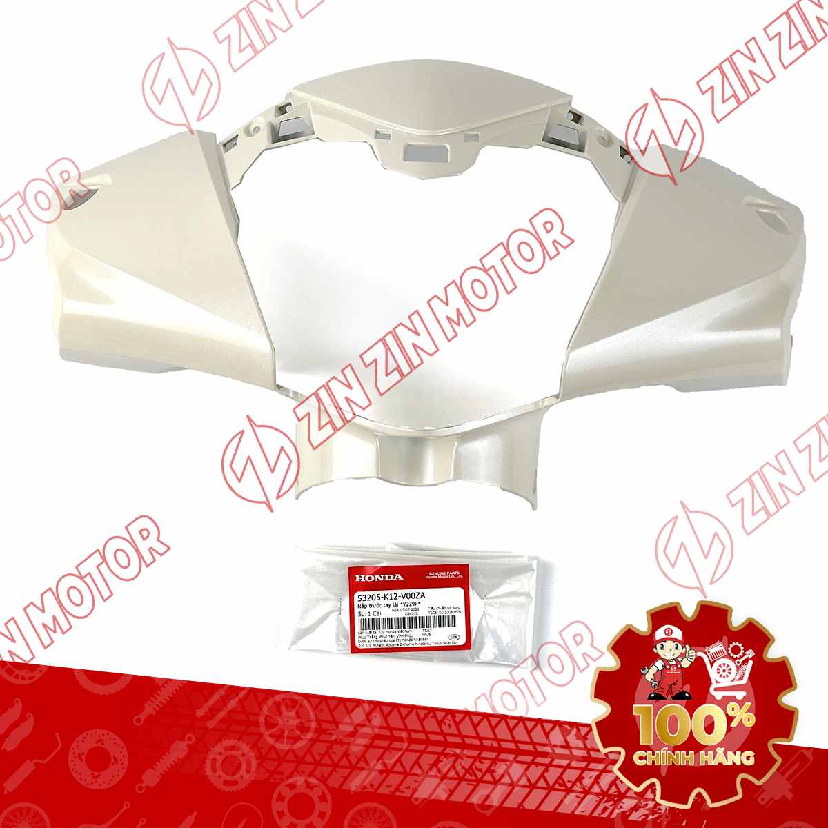 NẮP TRƯỚC TAY LÁI, ỐP ĐẦU LEAD 125 2017 2018 2019 MÀU TRẮNG NGÀ 53205K12V00ZA CHÍNH HÃNG