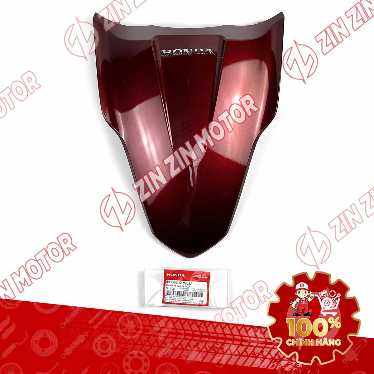 MẶT NẠ TRƯỚC LEAD 125 2017 2018 2019 MÀU ĐỎ MẬN *R350C* 64300K12V20ZJ CHÍNH HÃNG