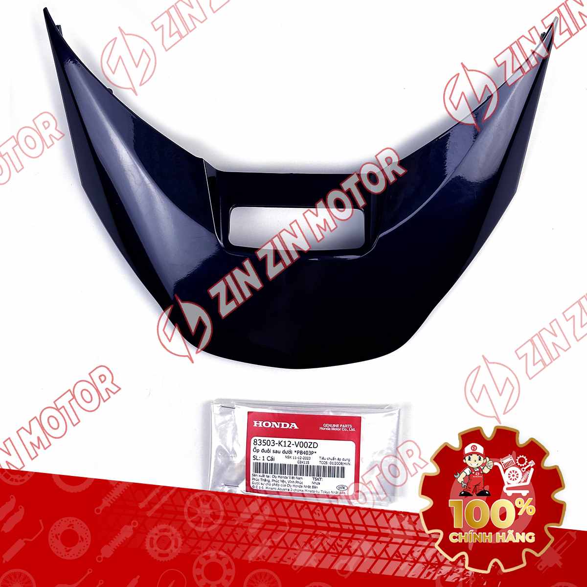 MU RÙA, ỐP DUÔI SAU LEAD 125 2017 2018 2019 (MIẾNG DƯỚI) MÀU XANH ĐẬM *PB403P* 83503K12V00ZD CHÍNH HÃNG