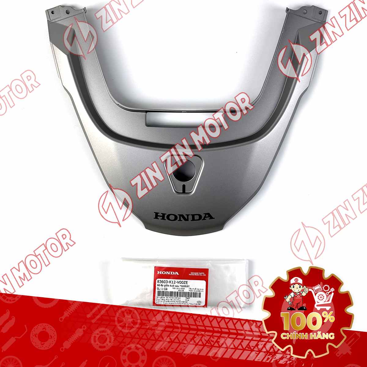MU RÙA, ỐP ĐUÔI SAU LEAD 125 2017 2018 2019 MÀU BẠC NHÁM *NHB18* (MIẾNG TRÊN) 83603K12V00ZE CHÍNH HÃNG