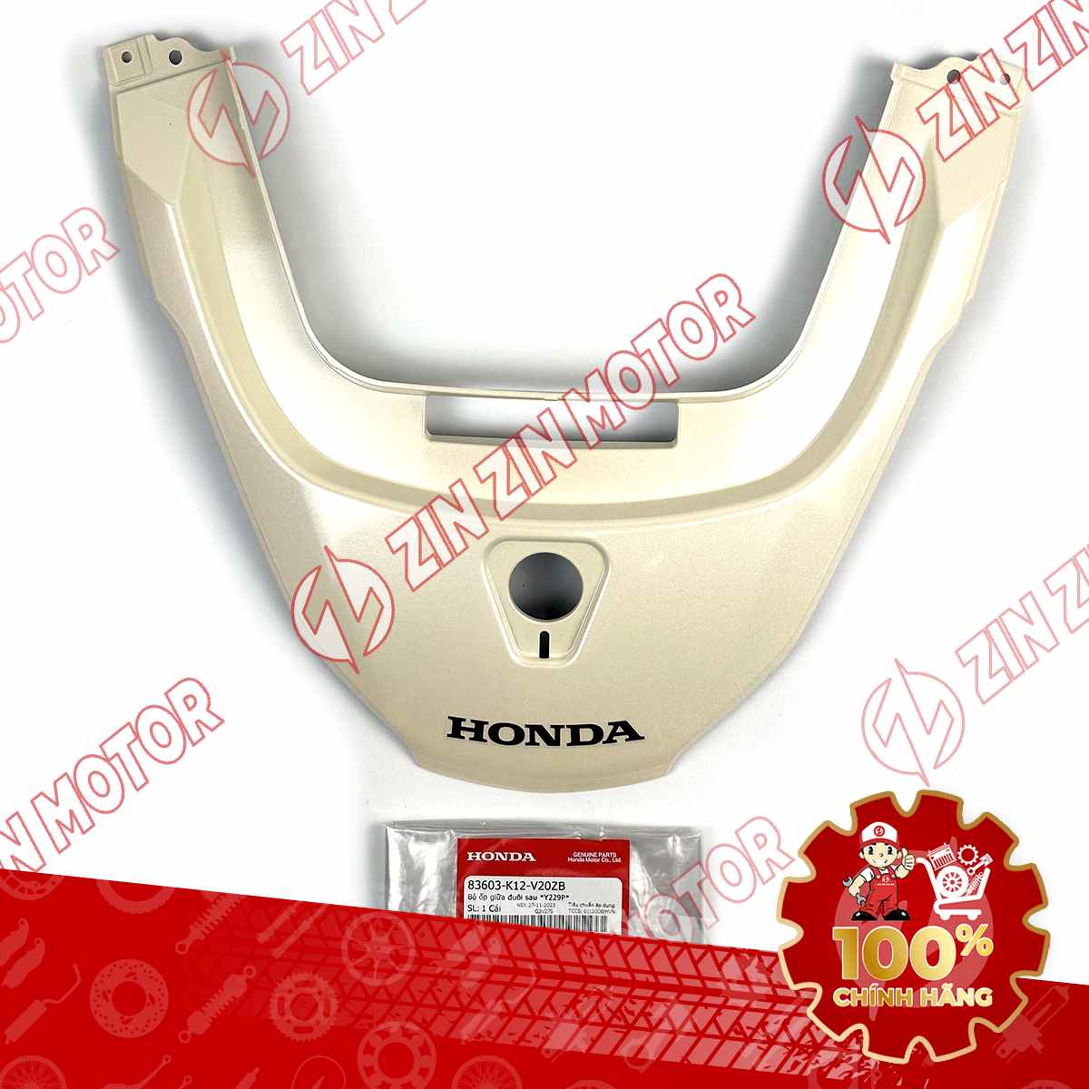 MU RÙA, ỐP ĐUÔI SAU LEAD 125 2017 2018 2019 MÀU TRẮNG NGÀ (MIẾNG TRÊN) 83603K12V20ZB CHÍNH HÃNG