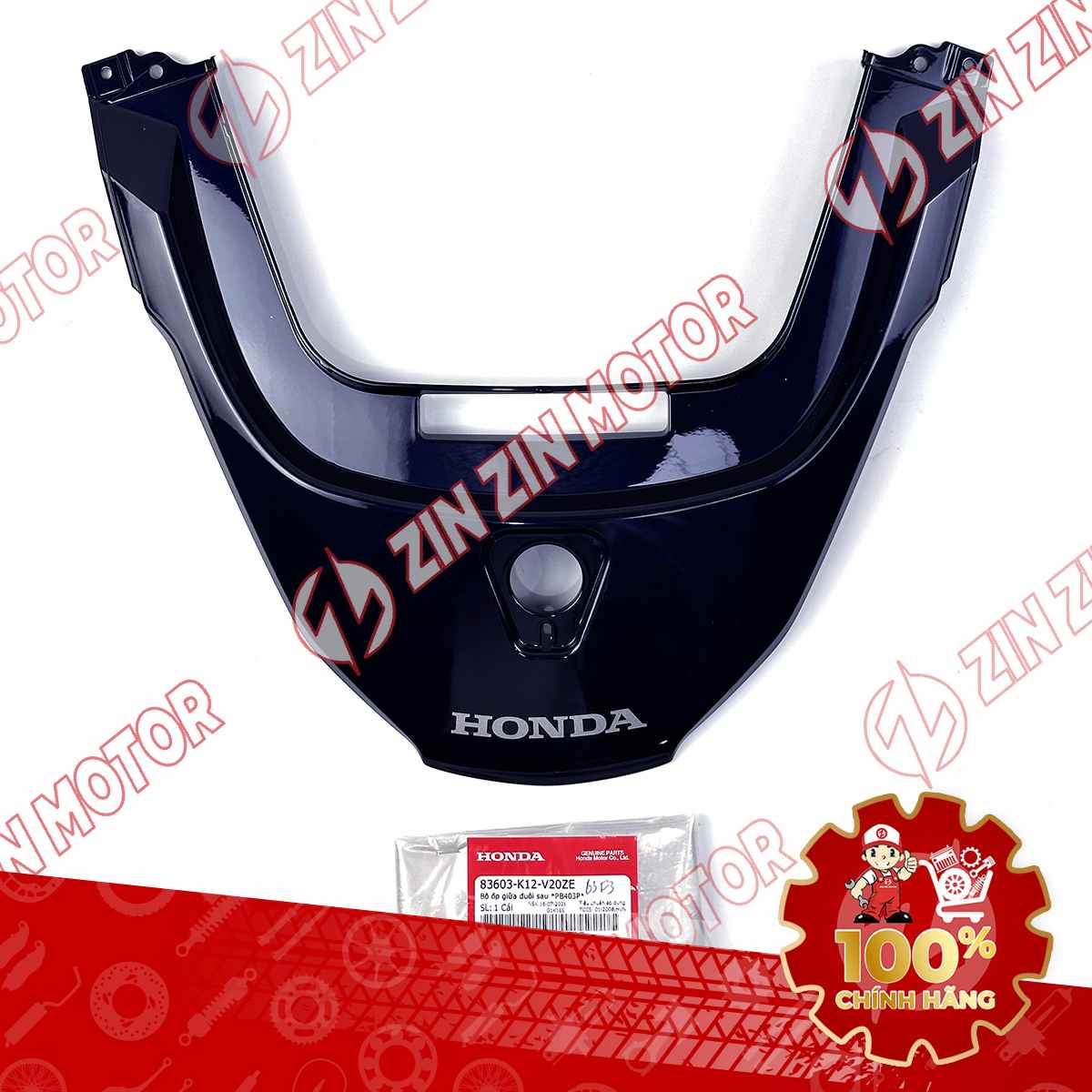 MU RÙA, ỐP ĐUÔI SAU LEAD 125 2017 2018 2019 MÀU XANH ĐEN *PB403P* (MIẾNG TRÊN) 83603K12V20ZE CHÍNH HÃNG