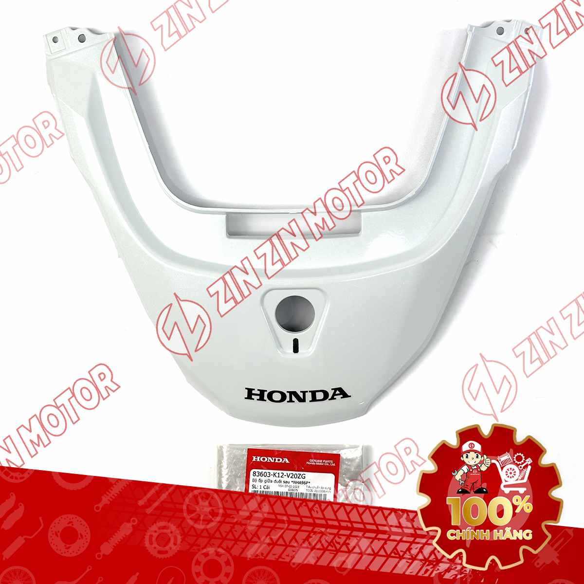MU RÙA, ỐP ĐUÔI SAU LEAD 125 2017 2018 2019 MÀU TRẮNG *NHA96P* (MIẾNG TRÊN) 83603K12V20ZG CHÍNH HÃNG