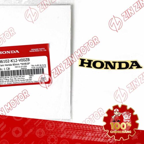 TEM HONDA CONG LEAD 2017, LEAD 2022 80MM ĐEN 86102K12V00ZB CHÍNH HÃNG