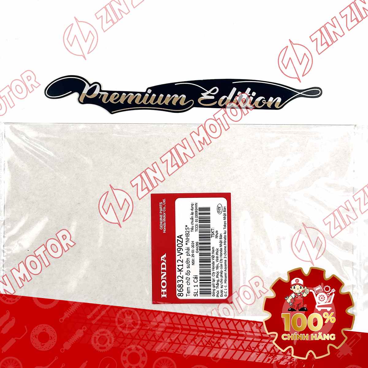 TEM CHỮ PREMIUM EDITION LEAD 2017-2019 CHỮ VÀNG NỀN ĐEN 86832K12V90ZA CHÍNH HÃNG