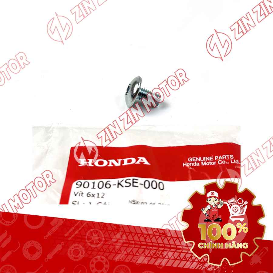 VÍT 6X12MM DÙNG CHUNG NHIỀU DÒNG XE HONDA 90106KSE000 CHÍNH HÃNG
